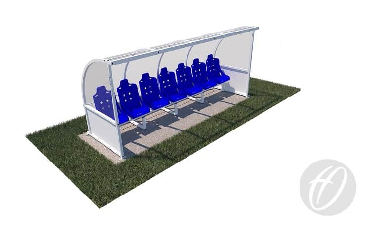 Curved Team Shelters with Superior Seats