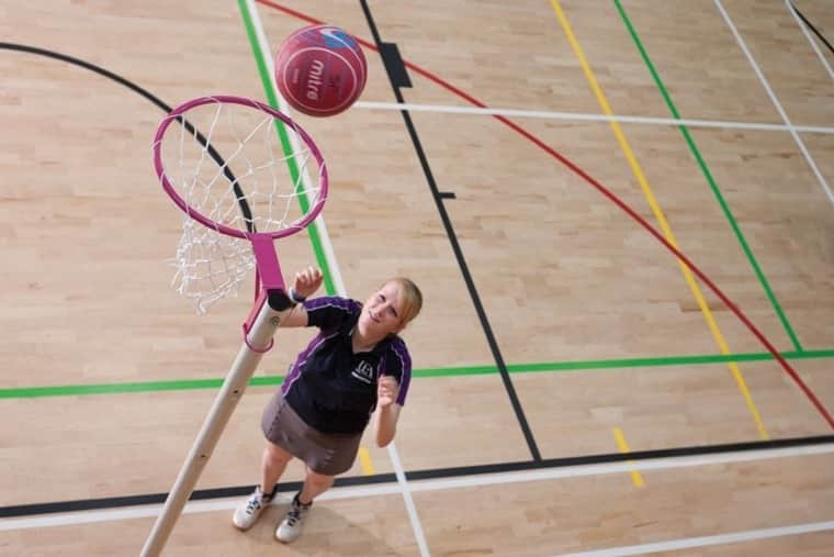 Pink Netball Posts - Freestanding