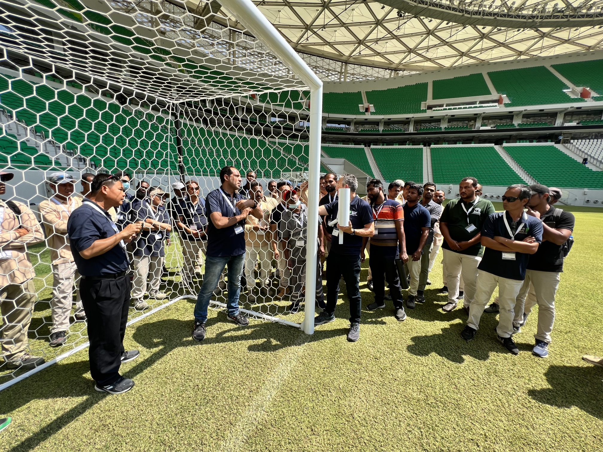 Mark Smith giving a demonstration at the FIFA Workshop in Qatar